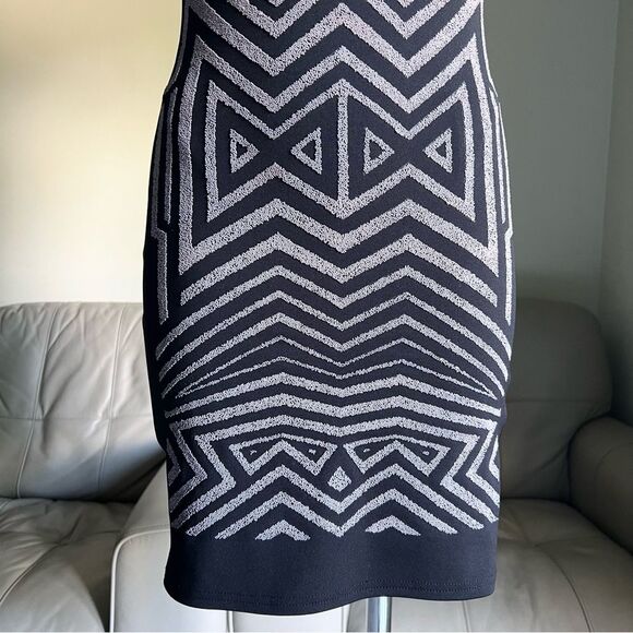 Miss Selfridge Bodycone Mini Dress Sz 6 BLD Black Cocktail Party Thick Shaping - Picture 7 of 16